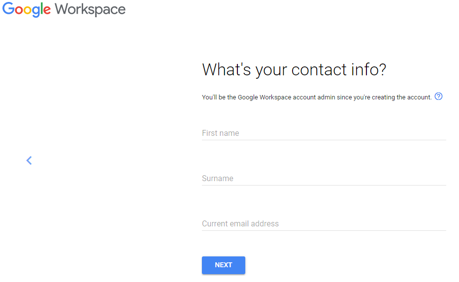 contact info for g suite