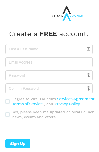 create account on viral launch