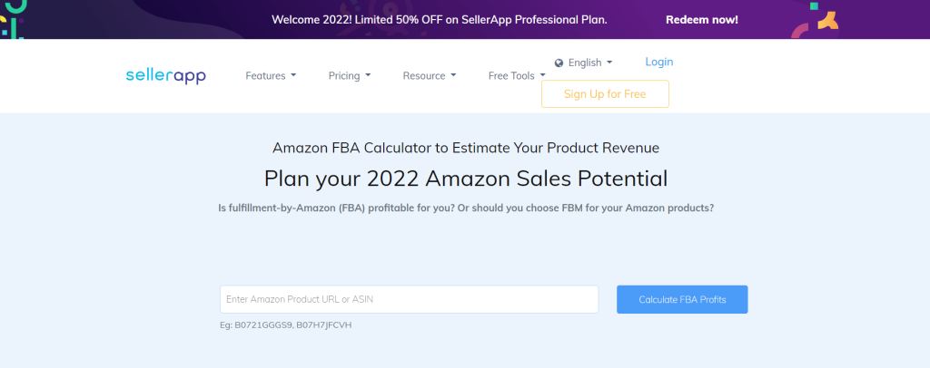 Seller App FBA Calculator