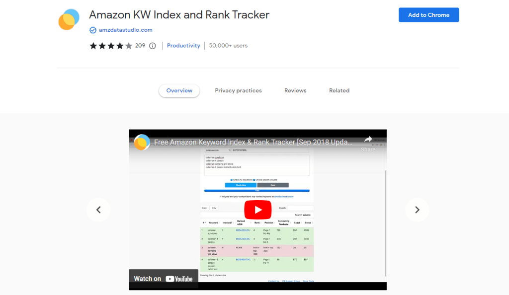 Amazon KW Index & Rank Tracker