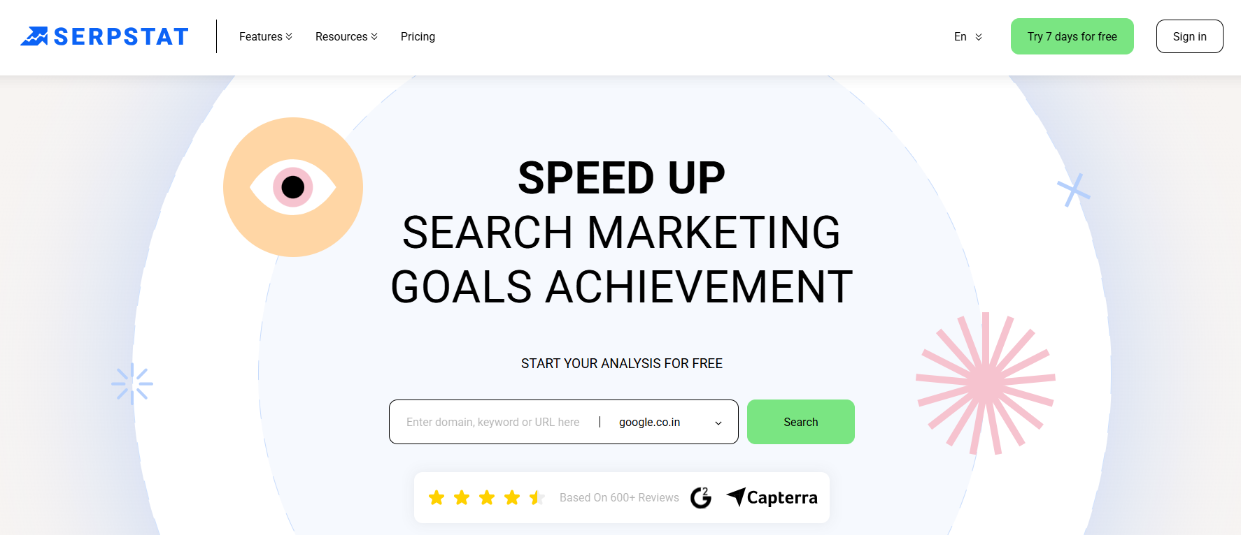 Serpstat homepage