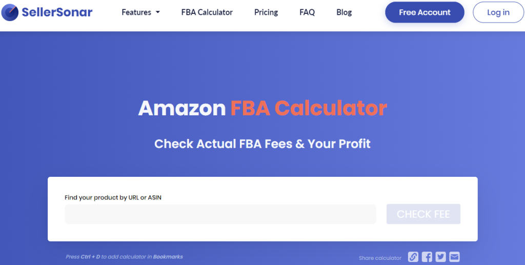 SellerSonar FBA Calculator
