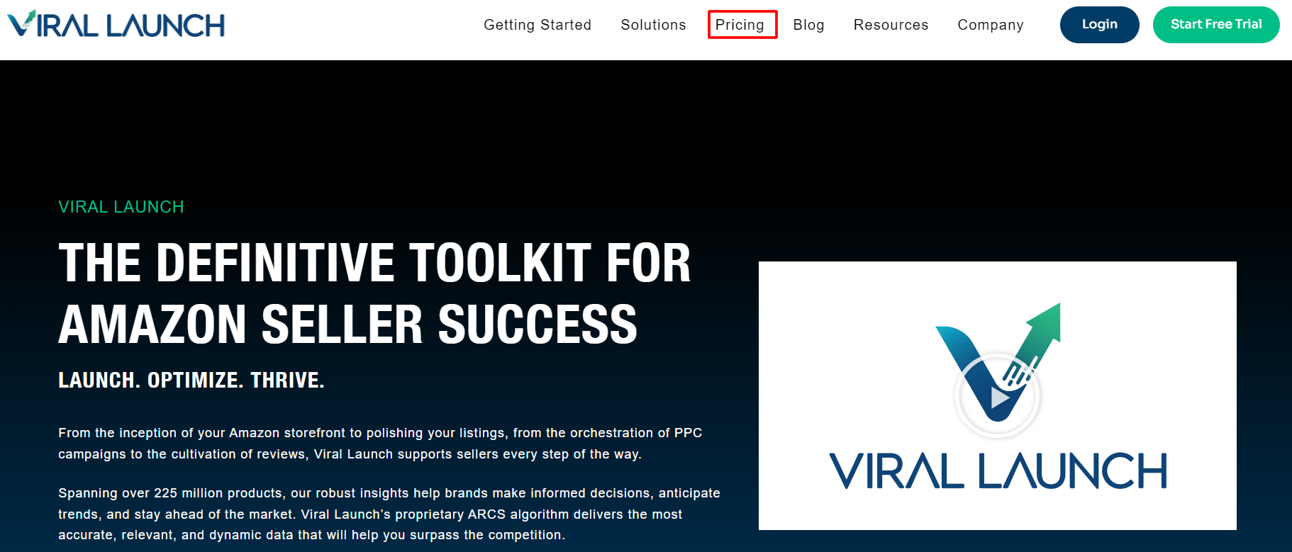 Viral Launch Homepage & Click Pricing Option