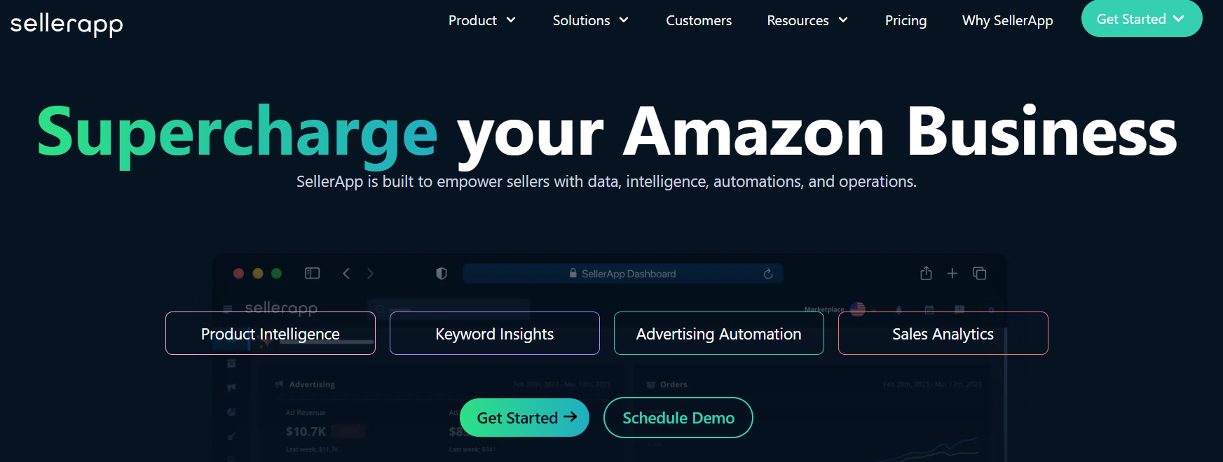 SellerApp interface 
