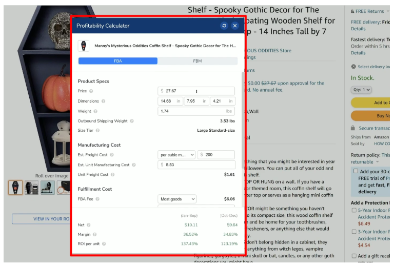 Profitability Calculator Sub Tool 