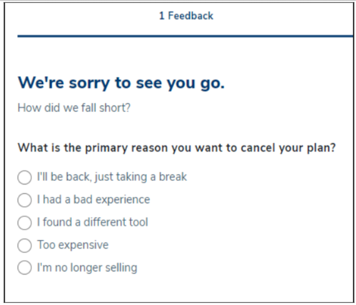 Select The Reason For Cancellation