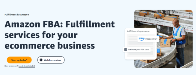 Amazon FBA Sign up page