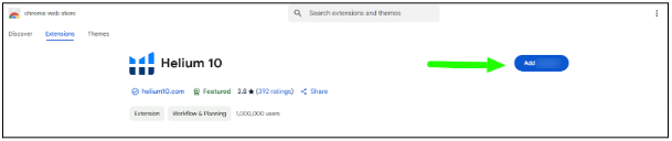 Add Helium 10 Chrome Extension