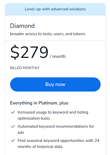 Helium 10 Diamond Plan