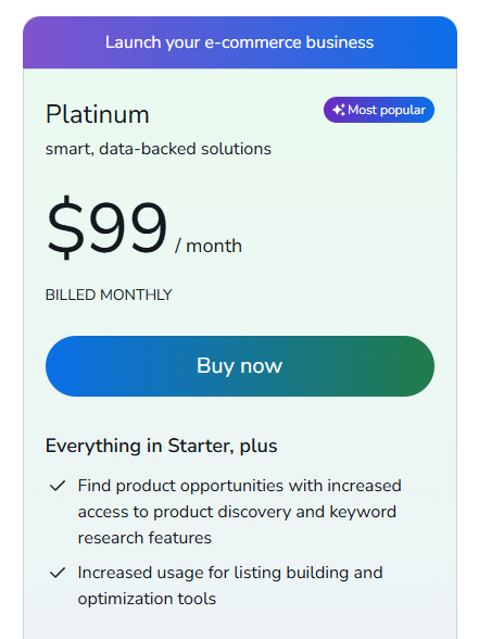 Helium 10 Platinum Plan