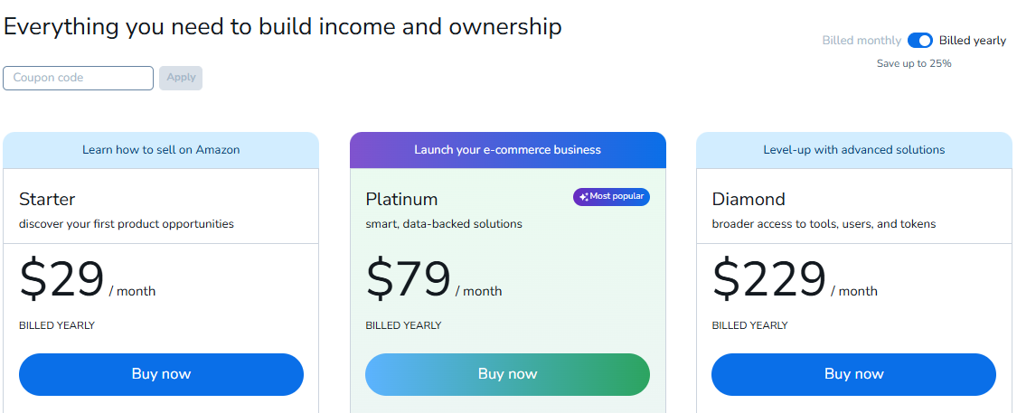 Helium 10 Chrome Extension Pricing & Plans