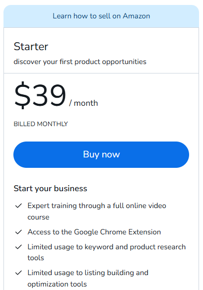 Helium 10 Starter Plan