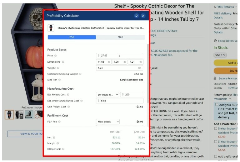 Profitability Calculator Sub Tool 