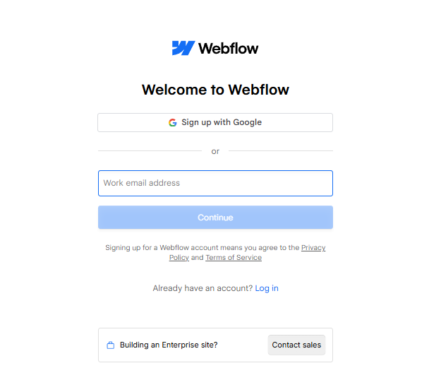 Log In Your Webflow Account
